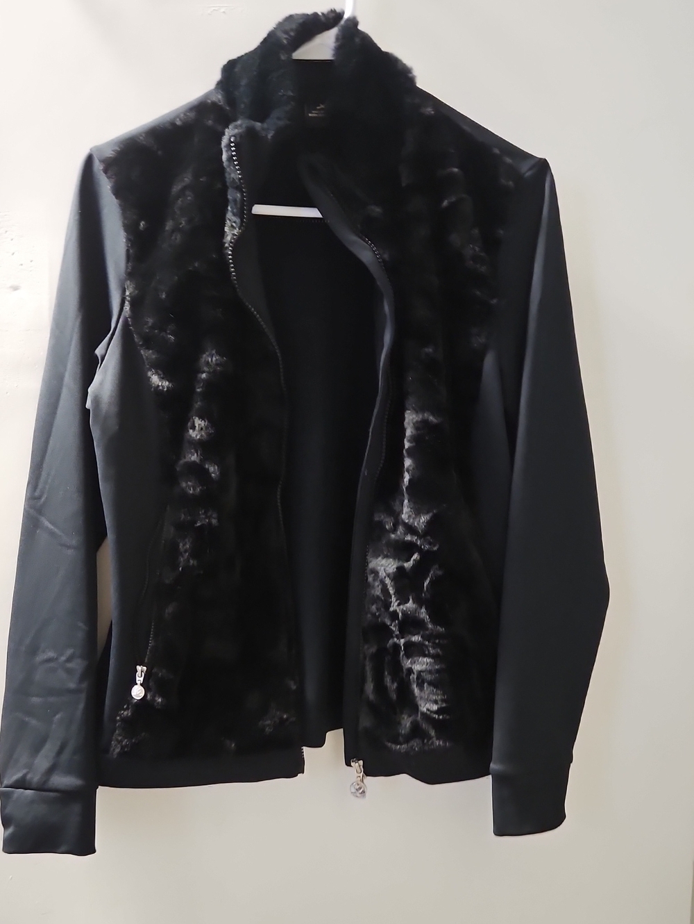 Daily Sports Black Faux Fur Trim Zip Jacket